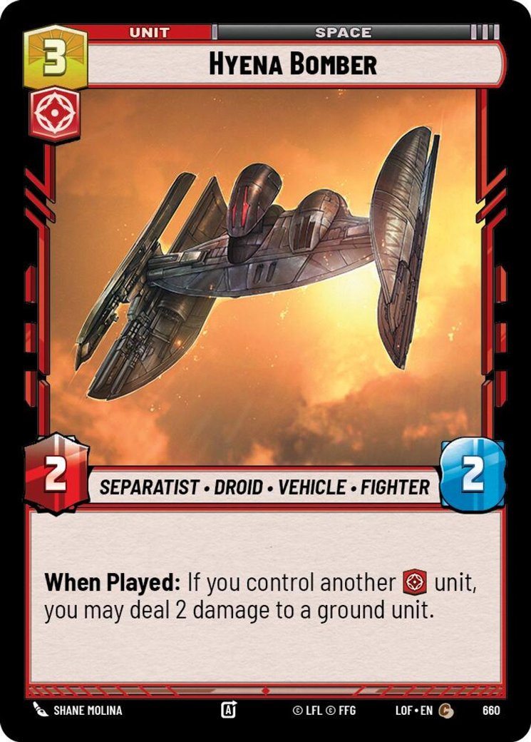 Hyena Bomber, Legends of the Force · 660
