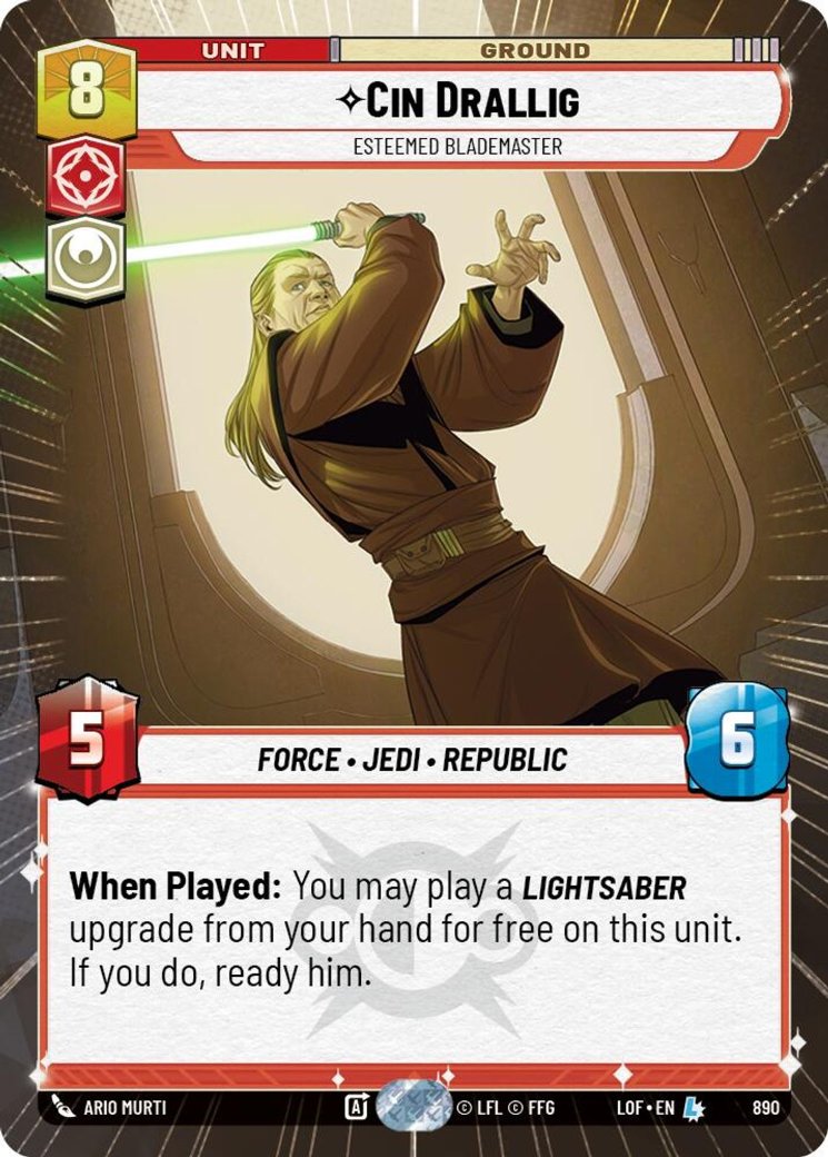 Cin Drallig - Esteemed Blademaster, Legends of the Force · 890