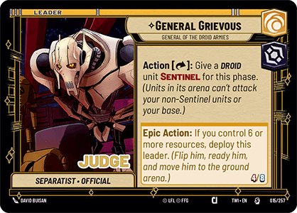 General Grievous - General of the Droid Armies, Judge Promos · 015/257