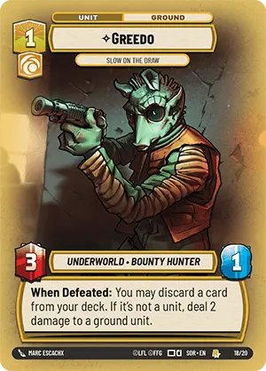 Greedo - Slow on the Draw, Spark of Rebellion: Weekly Play Promos · 18/20