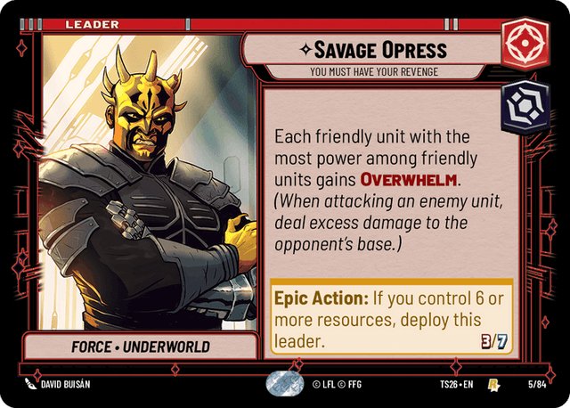 Savage Opress - You Must Have Your Revenge, Twin Suns · 5/84