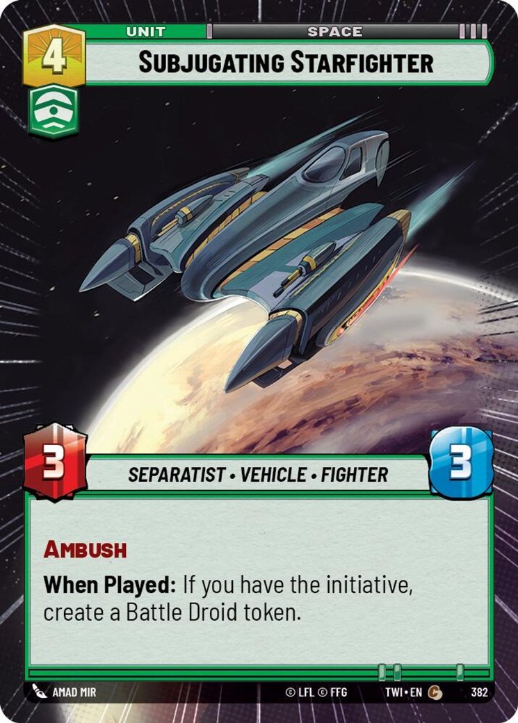 Subjugating Starfighter, Twilight of the Republic · 382
