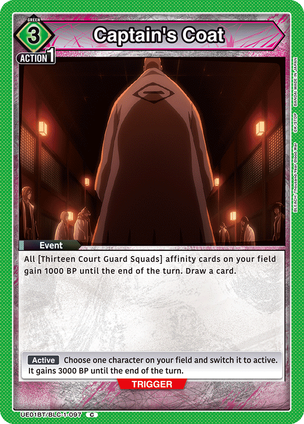 Captain's Coat, UE01BT: BLEACH: Thousand-Year Blood War · UE01BT/BLC-1-097