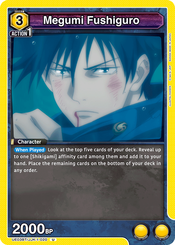 Megumi Fushiguro, UE03BT: Jujutsu Kaisen · UE03BT/JJK-1-020
