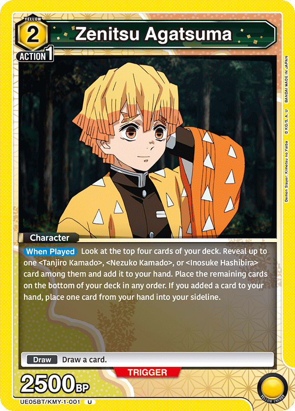 Zenitsu Agatsuma, UE05BT: Demon Slayer: Kimetsu no Yaiba · UE05BT/KMY-1-001