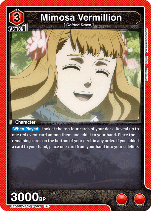 Mimosa Vermillion, UE08BT: Black Clover · UE08BT/BCV-1-092