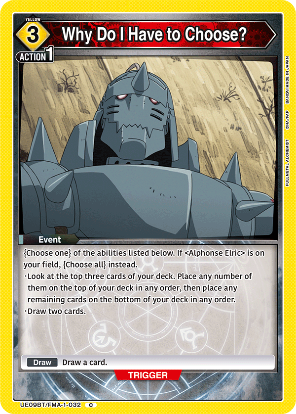 Why Do I Have to Choose?, UE09BT: FULLMETAL ALCHEMIST · UE09BT/FMA-1-032