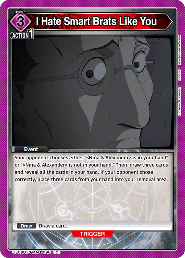 I Hate Smart Brats Like You, UE09BT: FULLMETAL ALCHEMIST · UE09BT/FMA-1-096