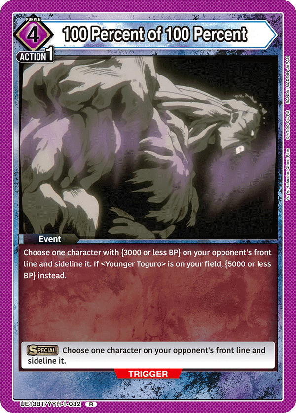 100 Percent of 100 Percent, UE13BT: Yu Yu Hakusho: Ghost Files · UE13BT/YYH-1-032