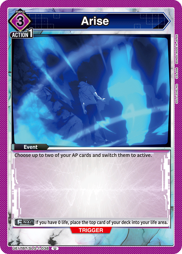 Arise, UE17BT: SOLO LEVELING Release Event Cards · UE17BT/SLG-1-038