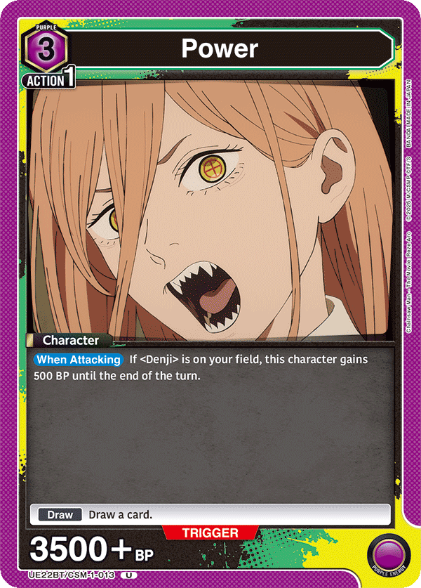 Power, UE22BT: CHAINSAW MAN Release Event Cards · UE22BT/CSM-1-013