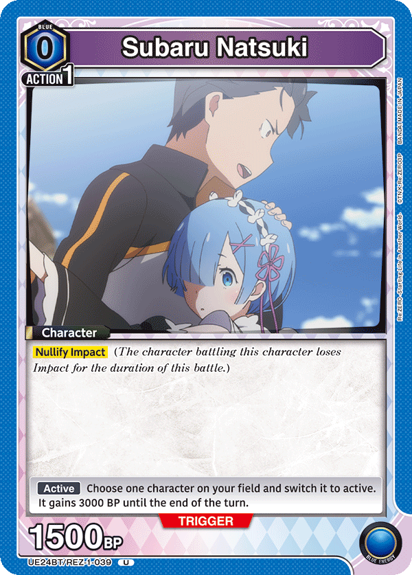 Subaru Natsuki, UE24BT: Re:ZERO -Starting Life in Another World- · UE24BT/REZ-1-039