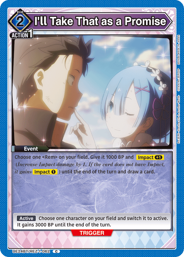 I'll Take That as a Promise, UE24BT: Re:ZERO -Starting Life in Another World- · UE24BT/REZ-1-062