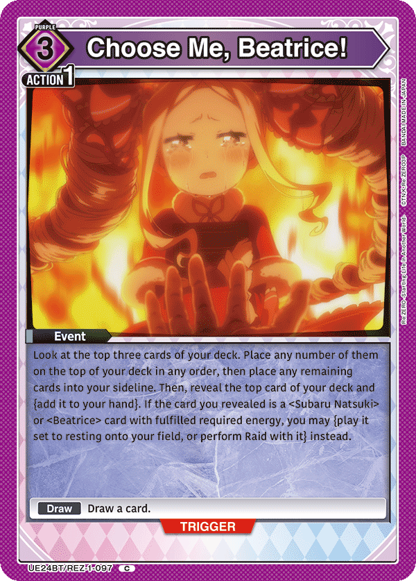 Choose Me, Beatrice!, UE24BT: Re:ZERO -Starting Life in Another World- · UE24BT/REZ-1-097