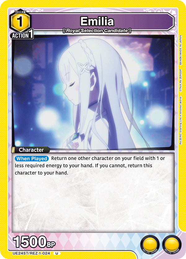 Emilia, UE24ST: Re:ZERO -Starting Life in Another World- Starter Deck · UE24ST/REZ-1-024