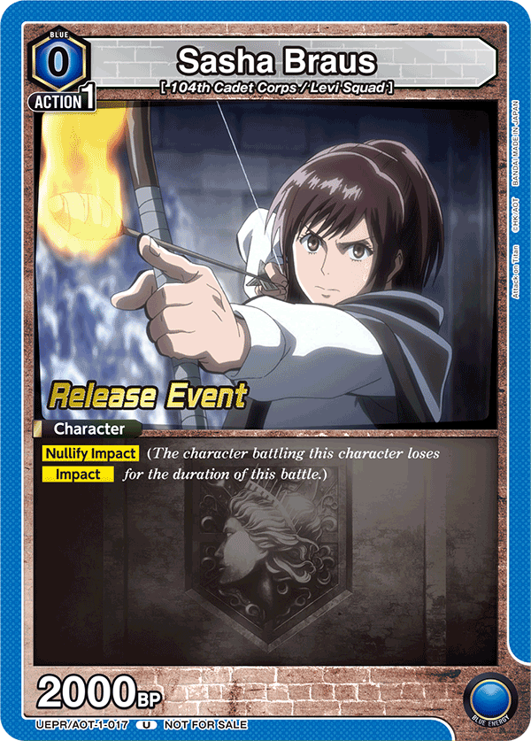 Sasha Braus, UE10BT: Attack on Titan Release Event Cards · UEPR/AOT-1-017