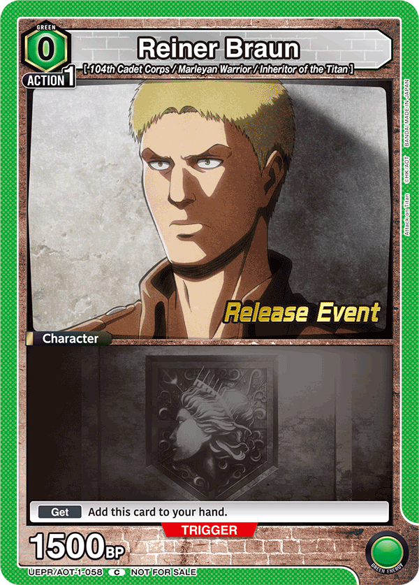 Reiner Braun, UE10BT: Attack on Titan Release Event Cards · UEPR/AOT-1-058