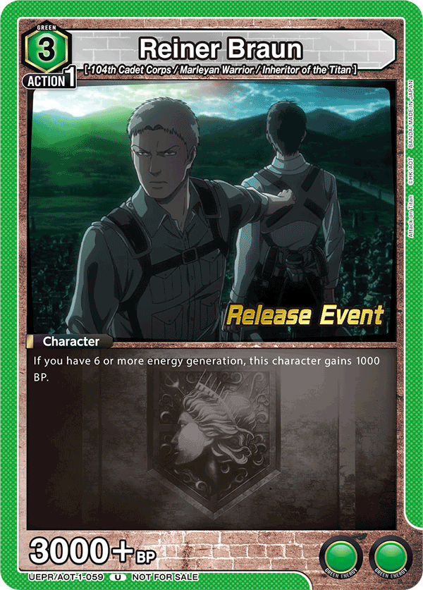 Reiner Braun, UE10BT: Attack on Titan Release Event Cards · UEPR/AOT-1-059