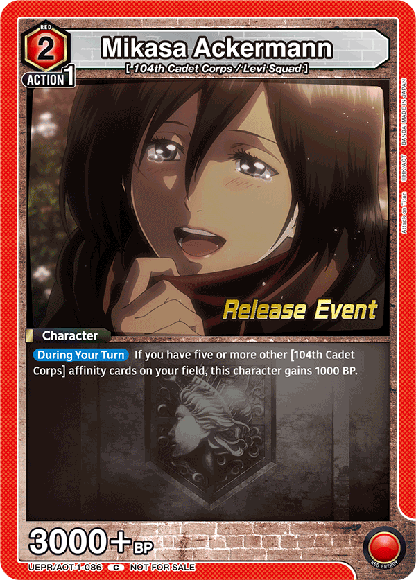 Mikasa Ackermann, UE10BT: Attack on Titan Release Event Cards · UEPR/AOT-1-086