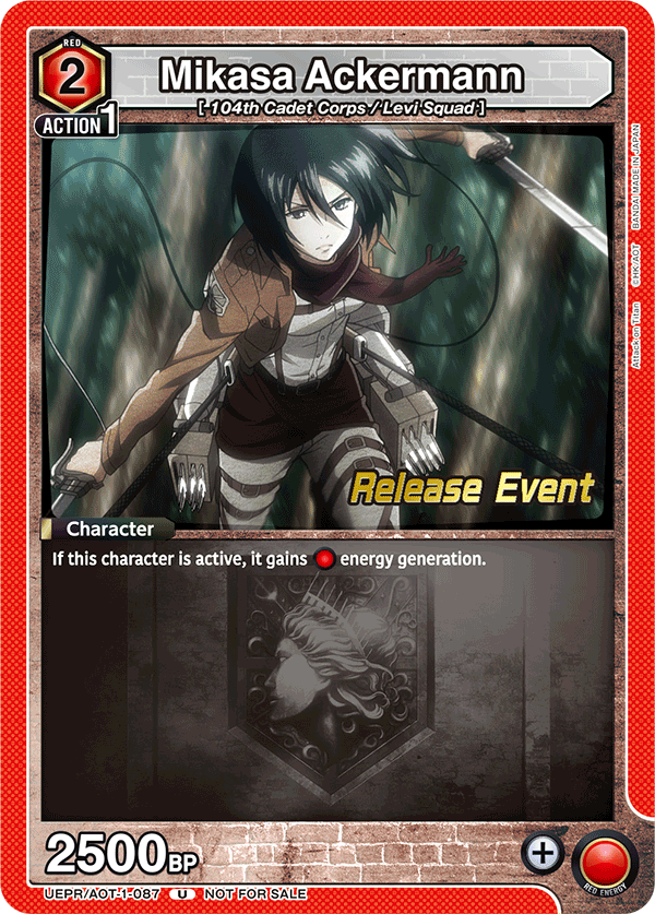 Mikasa Ackermann, Union Arena Promotion Cards · UEPR/AOT-1-087