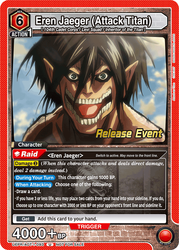 Eren Jaeger, UE10BT: Attack on Titan Release Event Cards · UEPR/AOT-1-093