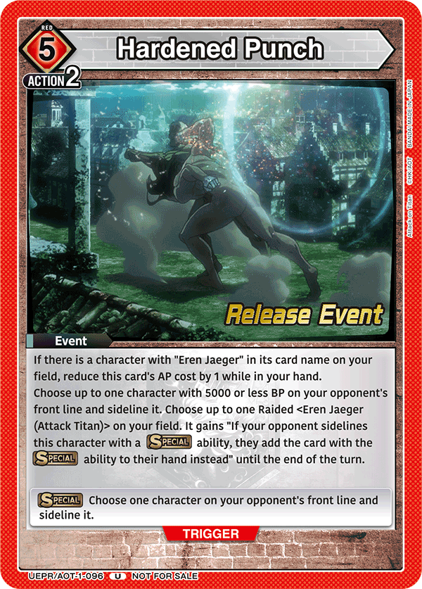 Hardened Punch, UE10BT: Attack on Titan Release Event Cards · UEPR/AOT-1-096