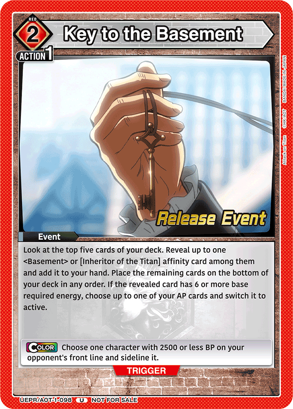Key to the Basement, UE10BT: Attack on Titan Release Event Cards · UEPR/AOT-1-098