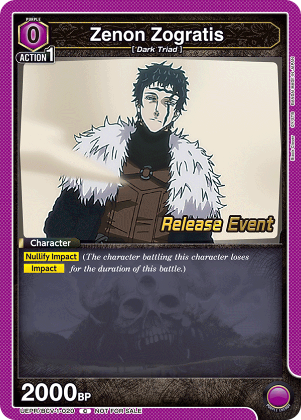 Zenon Zogratis, UE08BT: Black Clover Release Event Cards · UEPR/BCV-1-020