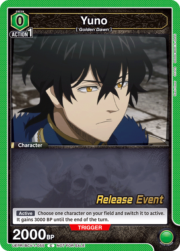 Yuno, UE08BT: Black Clover Release Event Cards · UEPR/BCV-1-055