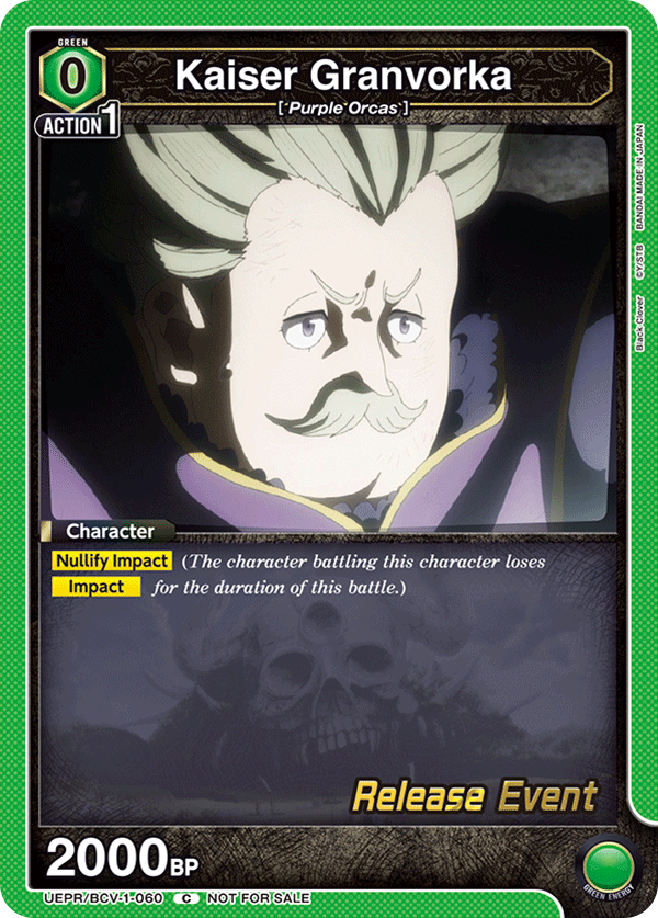 Kaiser Granvorka, UE08BT: Black Clover Release Event Cards · UEPR/BCV-1-060