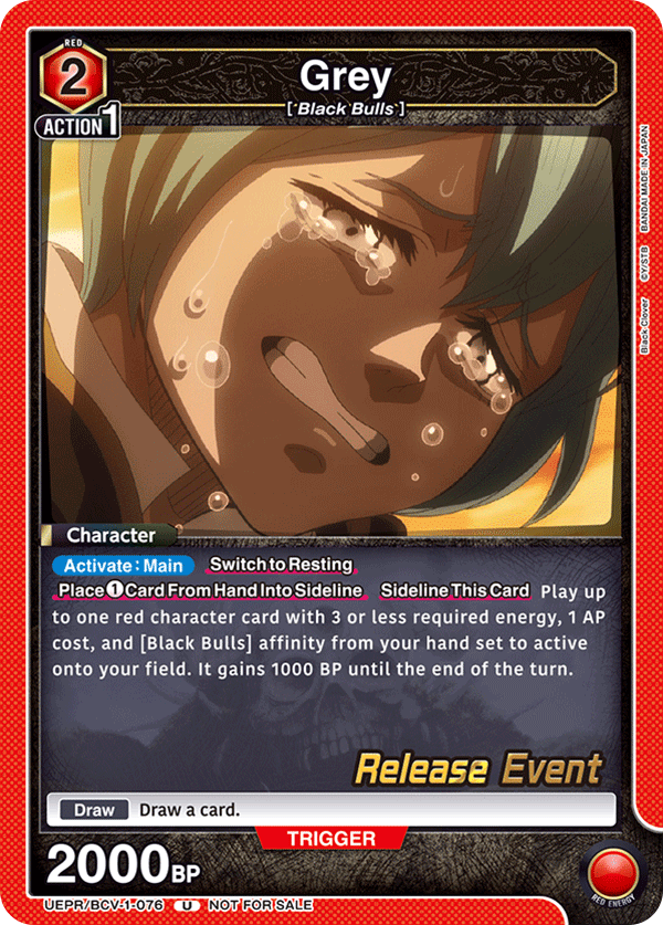 Grey, UE08BT: Black Clover Release Event Cards · UEPR/BCV-1-076