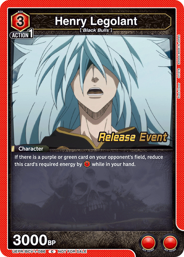 Henry Legolant, UE08BT: Black Clover Release Event Cards · UEPR/BCV-1-086