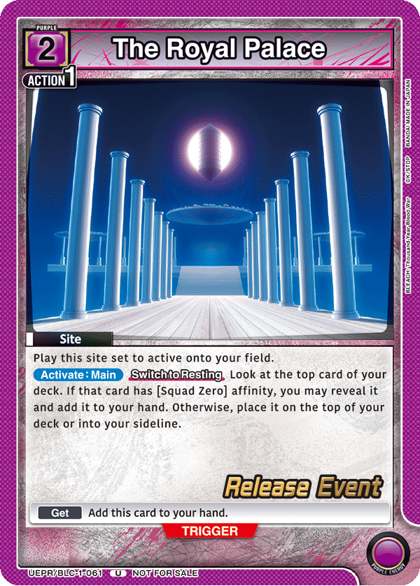The Royal Palace, UE01BT: BLEACH: Thousand-Year Blood War Release Event Cards · UEPR/BLC-1-061