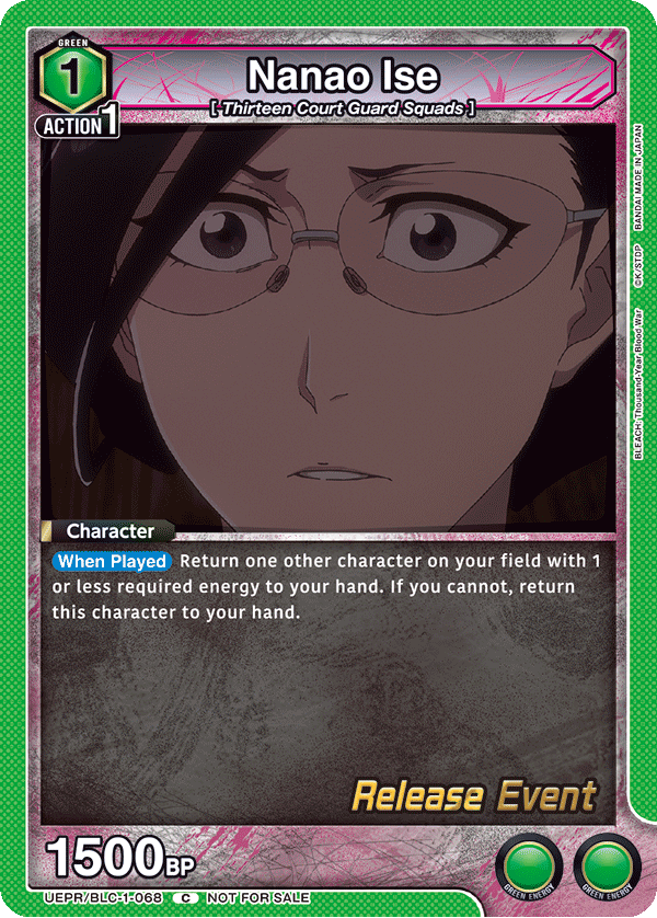 Nanao Ise, UE01BT: BLEACH: Thousand-Year Blood War Release Event Cards · UEPR/BLC-1-068