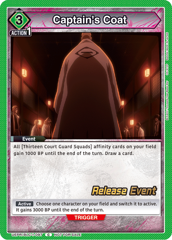 Captain's Coat, UE01BT: BLEACH: Thousand-Year Blood War Release Event Cards · UEPR/BLC-1-097