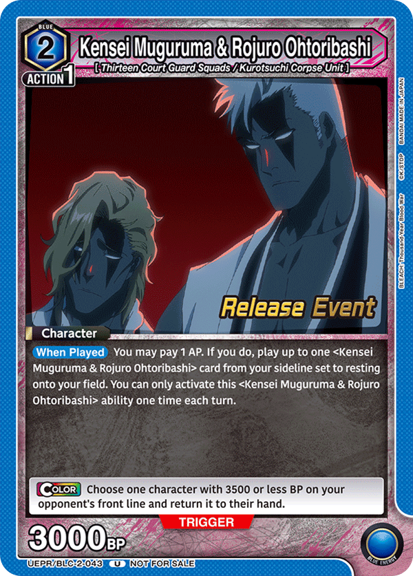 Kensei Muguruma & Rojuro Ohtoribashi, UEX01BT: BLEACH: Thousand-Year Blood War Vol.2 Release Event Cards · UEPR/BLC-2-043