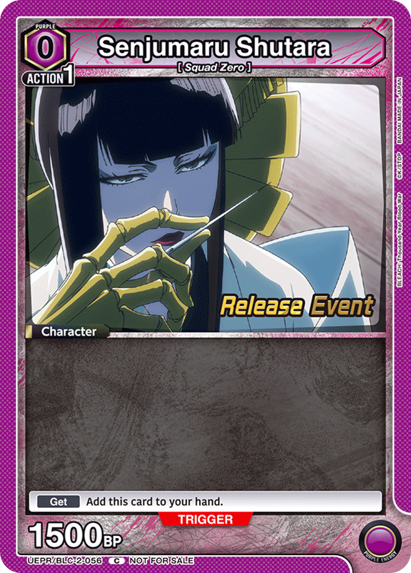 Senjumaru Shutara, UEX01BT: BLEACH: Thousand-Year Blood War Vol.2 Release Event Cards · UEPR/BLC-2-056