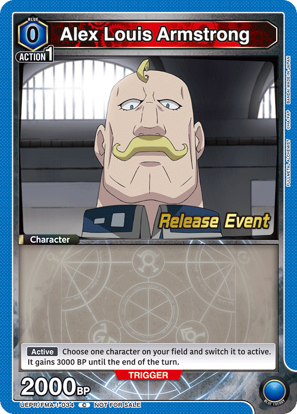 Alex Louis Armstrong, UE09BT: FULLMETAL ALCHEMIST Release Event Cards · UEPR/FMA-1-034