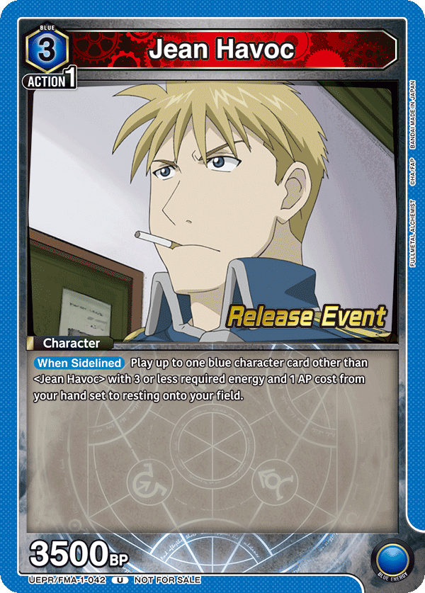 Jean Havoc, UE09BT: FULLMETAL ALCHEMIST Release Event Cards · UEPR/FMA-1-042