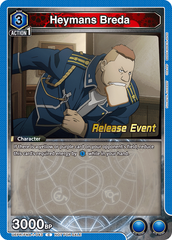 Heymans Breda, UE09BT: FULLMETAL ALCHEMIST Release Event Cards · UEPR/FMA-1-043