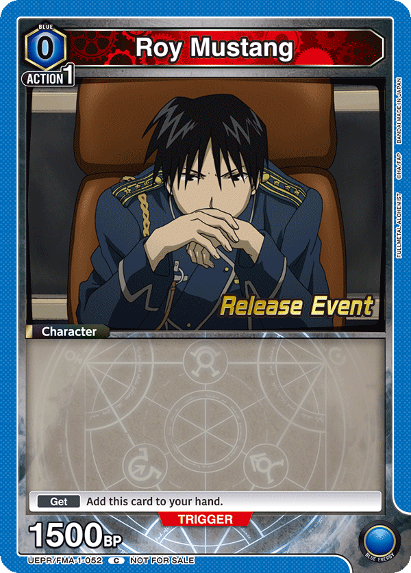 Roy Mustang, UE09BT: FULLMETAL ALCHEMIST Release Event Cards · UEPR/FMA-1-052