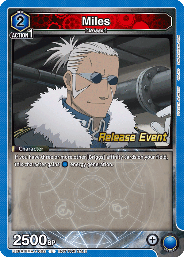 Miles, UE09BT: FULLMETAL ALCHEMIST Release Event Cards · UEPR/FMA-1-062