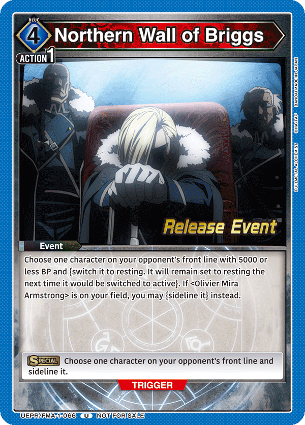 Northern Wall of Briggs, UE09BT: FULLMETAL ALCHEMIST Release Event Cards · UEPR/FMA-1-066