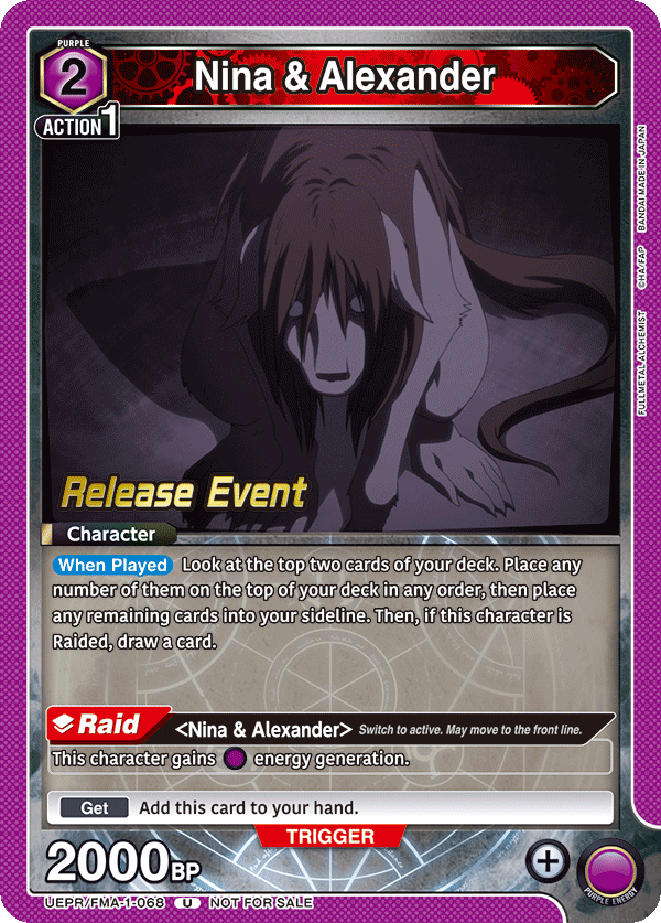 Nina & Alexander, UE09BT: FULLMETAL ALCHEMIST Release Event Cards · UEPR/FMA-1-068