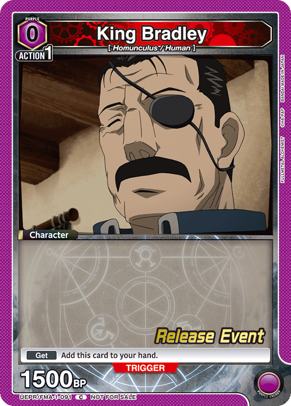 King Bradley, UE09BT: FULLMETAL ALCHEMIST Release Event Cards · UEPR/FMA-1-091