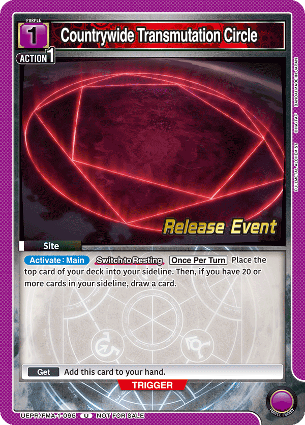 Countrywide Transmutation Circle, UE09BT: FULLMETAL ALCHEMIST Release Event Cards · UEPR/FMA-1-095