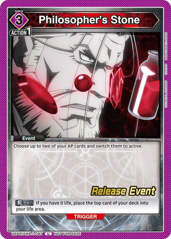 Philosopher's Stone, UE09BT: FULLMETAL ALCHEMIST Release Event Cards · UEPR/FMA-1-097