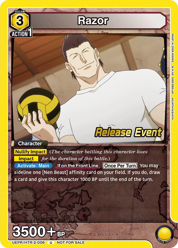 Razor, UEX04BT: HUNTER X HUNTER Vol.2 Release Event Cards · UEPR/HTR-2-006