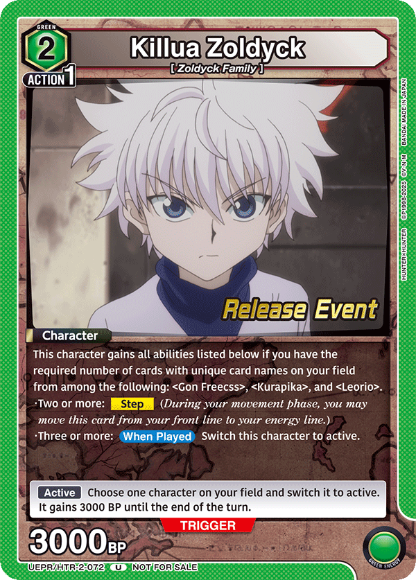 Killua Zoldyck, UEX04BT: HUNTER X HUNTER Vol.2 Release Event Cards · UEPR/HTR-2-072