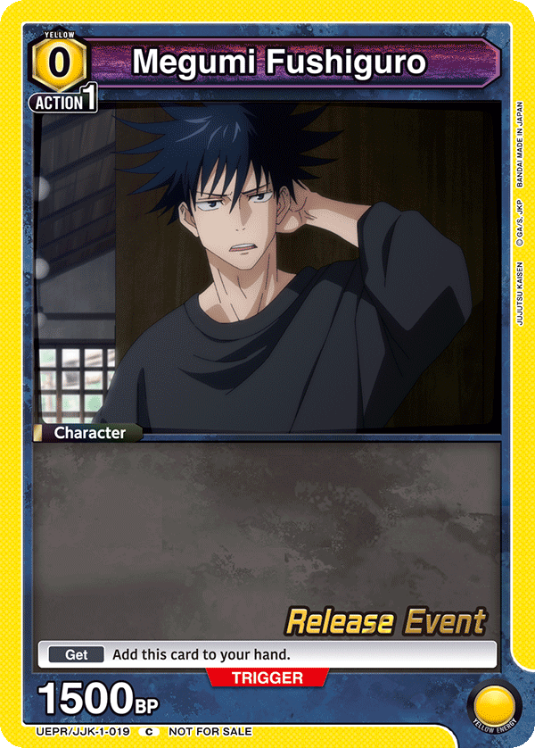 Megumi Fushiguro, UE03BT: Jujutsu Kaisen Release Event Cards · UEPR/JJK-1-019
